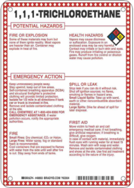 Hazardous Material Sign 10 Inch H x 7 Inch W, Chemical-Resistant, Text & Image