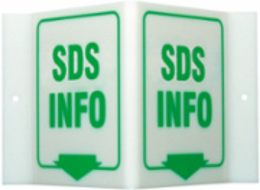 V MSDS Info Sign, 12" H x 18" W x 0.055" D, Polyethylene