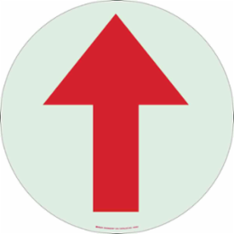 BradyGlo Floor Sign, 17 Inch Diameter Red on Glow, Laminated Polyester