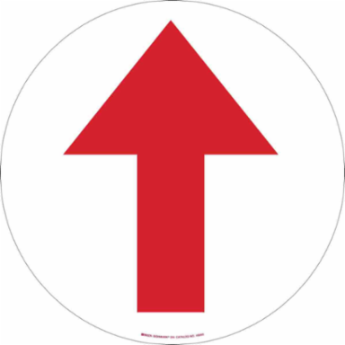 Anti-Skid Floor Sign, 17 Inch Diameter, Red on White, Durable Laminated Vinyl