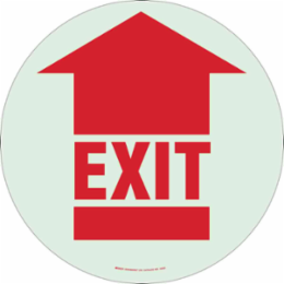 BradyGlo Floor Sign 17 Inch Diameter, Red on Glow, Self-Adhesive, Abrasion-Resistant