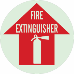 BradyGlo Fire Extinguisher Floor Sign, 17 Inch Diameter, Glow in the Dark, Laminated Polyester