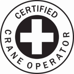 CERTIFIED CRANE OPERATOR Hard Hat Labels, 2" Dia, Card of 4 Labels, Black on White