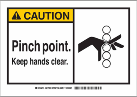 CAUTION Safety Sign 3.5 Inch x 5 Inch, Weather-Resistant, Self-Adhesive