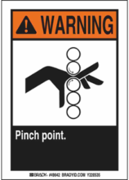 Pinch Point Sign, 10" H x 7" W x 0.006" D, Polyester