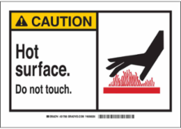 Caution Hot Surface So Not Touch. Sign 5/Package