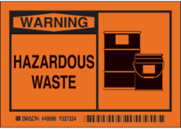 HAZARDOUS WASTE, Pack of 5 Labels