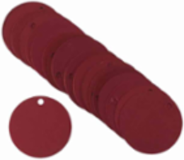 Blank Valve Tags, 1-1/2 Inch Dia, Anodized Aluminum, Red - 25 Tags per Pack