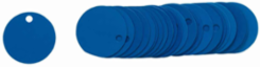 Blank Valve Tags, 1-1/2 Inch Dia, Anodized Aluminum, Color-Coded Blue