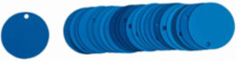 Blank Valve Tags, 2 Inch Diameter, Anodized Aluminum, Blue, 25 Tags per Pack