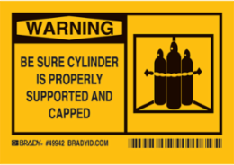 Be Sure Cylinder Label Pack - 3.5 in x 5 in, Outdoor Use, Permanent Adhesive
