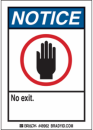 Exit & Entrance Labels - Self-Sticking Polyester