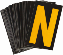 Reflective Number & Letter Labels, 2.875 Inch H x 1.75 Inch W, Pack of 25, Yellow/Black