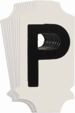 5010 Series Number and Letter Labels, Pack of 10 Labels, Black, P