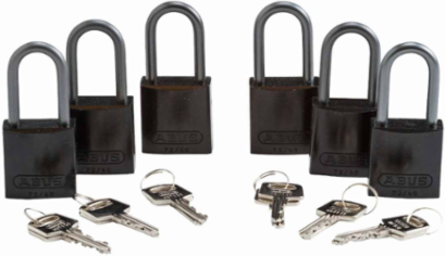 Aluminum Padlock - 6-Pin Cylinder, 1.6 in H x 1.5 in W, Keyed Different