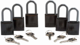 Aluminum Padlock - 6-Pin Cylinder, 1.6 in H x 1.5 in W, Keyed Different