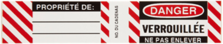 Padlock Labels - Durable Vinyl, 3/4 Inch H x 4-1/2 Inch W, Black/Red on White