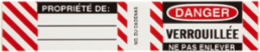 Padlock Labels - Durable Vinyl, 3/4 Inch H x 4-1/2 Inch W, Black/Red on White