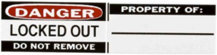 Padlock Labels - Durable Vinyl 4/5 Inch H x 1-1/10 Inch W, Abrasion & Chemical-Resistant