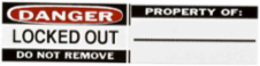 Padlock Labels - Durable Vinyl 4/5 Inch H x 1-1/10 Inch W, Abrasion & Chemical-Resistant