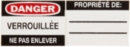 Durable Vinyl Padlock Labels - French, 4/5 Inch x 1-1/10 Inch, Cold Temp Resistant