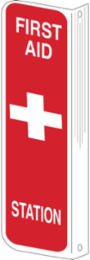 L First Aid Station Sign, 12" H x 4" W x 0.06" D, Polystyrene