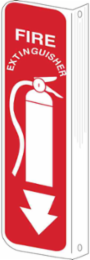 L 2-Way View Fire Extinguisher Sign, 18" H x 4" W x 0.06" D, White on Red, Polystyrene