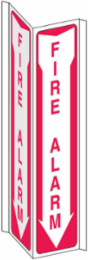 FIRE ALARM Sign, Red on White