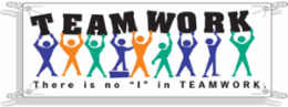 TEAMWORK There Is No "I" In TEAMWORK Sign, 4' H x 10' W x 0.055" D, Polyethylene