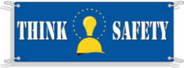 Think Safety Sign, 4' H x 10' W x 0.055" D, Polyethylene