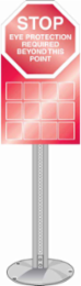 STOP Eye Protection Required Beyond This Point Sign, 36" H x 18" W, White on Red