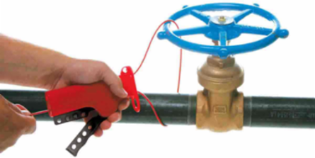 All-Purpose Cable Lockout Device with 8 ft Nylon Cable, 6 in Height, Red
