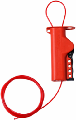 All-Purpose Cable Lockout Device with 8 ft Nylon Cable, 6 in Height, Red