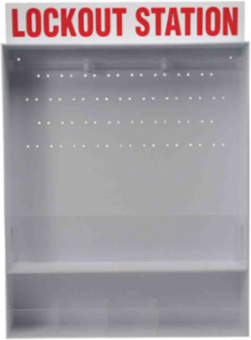 Extra-Large Open Style Lockout Station 25 Inch W x 30 Inch H, Wall Mounted, Polystyrene