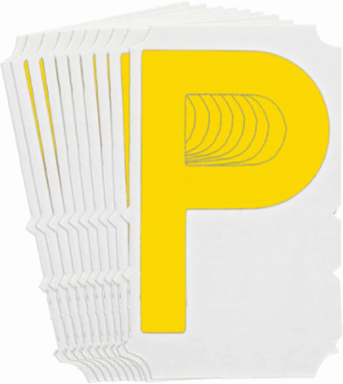 5110 Series Number and Letter Labels, Pack of 10 Labels, Yellow, P