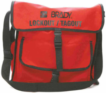 Lockout Satchel, Black on Red, Nylon