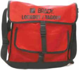 Lockout Satchel, Black on Red, Nylon