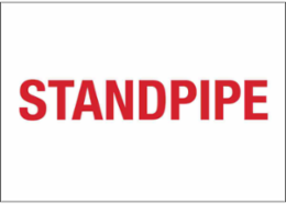 Standpipe Sign, 10" H x 14" W x 0.035" D, Red on White, Aluminum