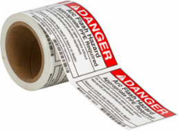 Arc Flash Danger Labels, 3.5 Inch x 5 Inch, Self-Sticking Polyester, Roll of 100