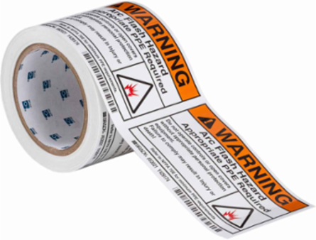 Arc Flash Labels, 3.5 Inch H x 5 Inch W, Permanent Adhesive, Roll of 100