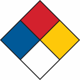 NFPA Diamonds Sign, 5" H x 5" W x 0.004" D, Vinyl