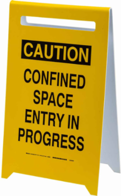 Caution Sign 20 Inch H x 12 Inch W, Black on Yellow, Plastic Material