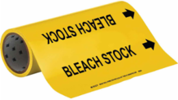 Bleach Stock Pipe Marker, 30 ft H x 12 in W, Self-Adhesive, Fits Pipes 2.5-6 in Dia.