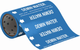 Demin. Water Pipe Marker, 30' H x 8" W, Roll of 30', Fits Pipes 2" Dia. or Smaller