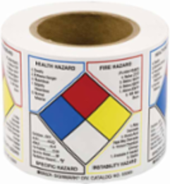 Write-on NFPA Diamond Labels, 4" H x 4" W x 0.0038" D