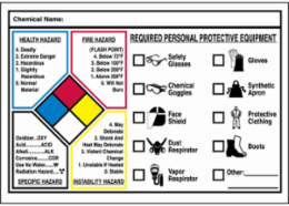 Write-on NFPA Protective Equipment Labels, 5" H x 7" W x 0.004" D