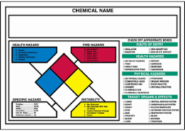 Write-on NFPA Chemical Labels, 5" H x 7" W x 0.004" D