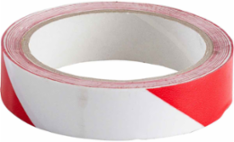 Marking Tape Roll - High Performance Vinyl, Diagonal Stripes, Red on White, 3" x 18 yd