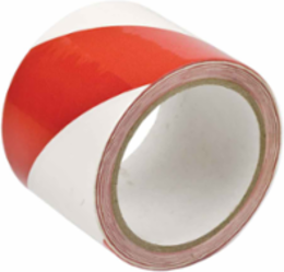 Marking Tape Roll - High Performance Vinyl, Diagonal Stripes, Red on White, 3" x 18 Yds
