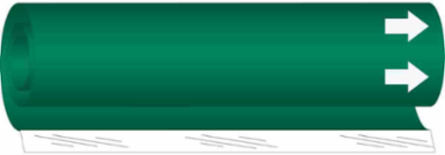Blank Pipe Marker with Arrow, 9 Inch H x 8 Inch W, Fits Pipes 1.5 Inch to 2.375 Inch